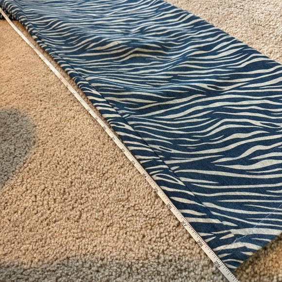 Pretty Garbage Blue Zebra Print Wide Leg High Waist Jeans size medium - Picture 7 of 8